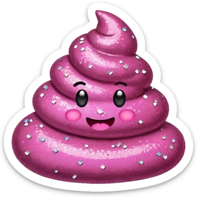 caca rosa con brillo  sticker