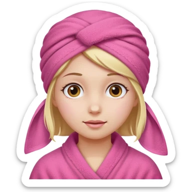 Girl with pink towel in the head sticker