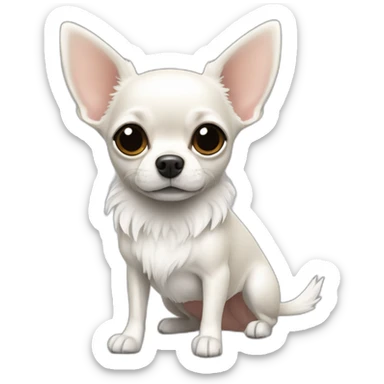 Chihuahua blanc et noir à poils longs sticker