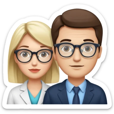 Perfect love. Psychologist girl and a futurologist man sticker