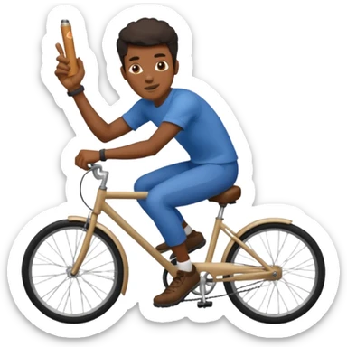 black man riding a bike with a blunt in his hand sticker