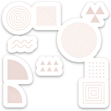 refined pink theme, geometric patterns, modern sticker