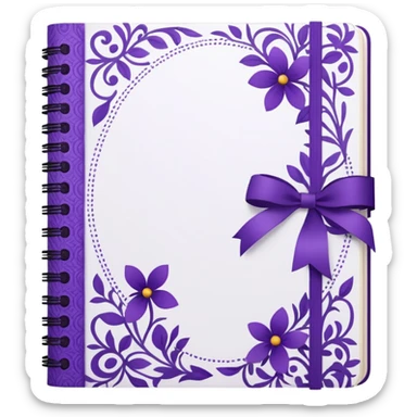 journal white and purple sticker