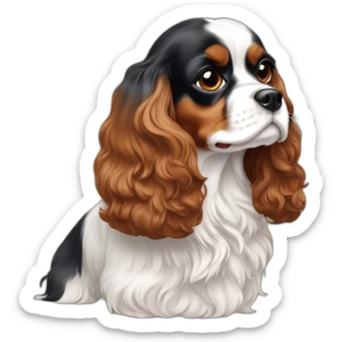tricolor-king-charles-cavalier-spaniel sticker