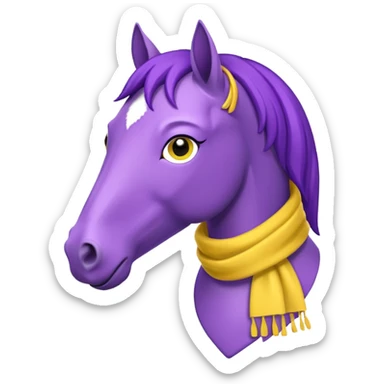 Purple horse wearing yellow scarf
 sticker