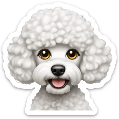 white toy poodle with attitude  sticker
