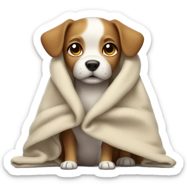 Little dog with Blanket around him sticker