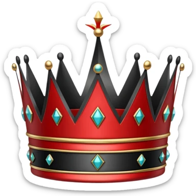 red and black crown sticker