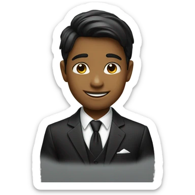 smiling boy in formal attire sticker