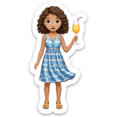 Brunette girl wavy nothing underneath full body sticker