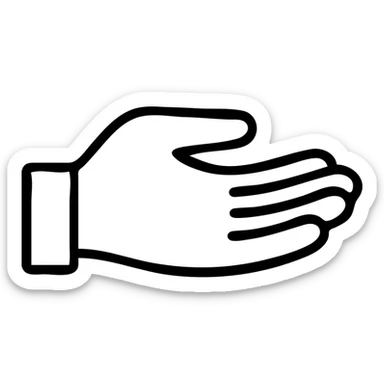 white glove, palm facing up sticker