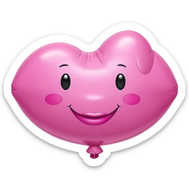 pink puffy inflatable balloon vinyl lips sticker