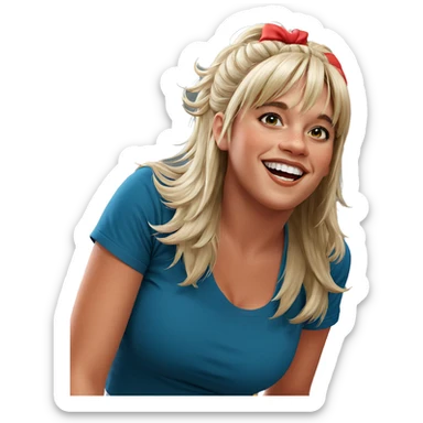 cheerful girl in cosplay sticker