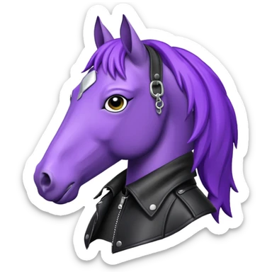 Purple horse wearing leather jacket
 sticker