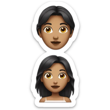 A girl have black hair  sticker