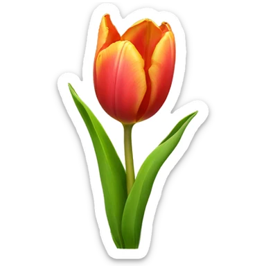 Tulip with grass sticker