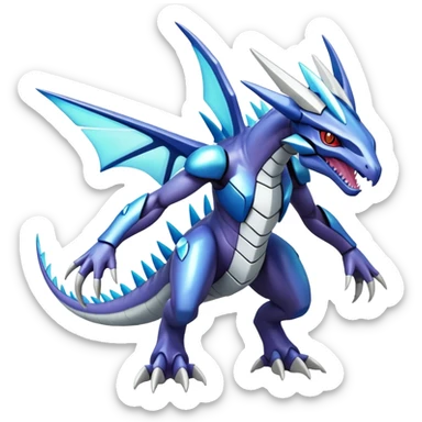  Cool Edgy Shiny Godly Ethereal Digimon-Genesect-Dialga-Reptile-hybrid full body sticker