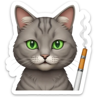 cat with sigarette sticker