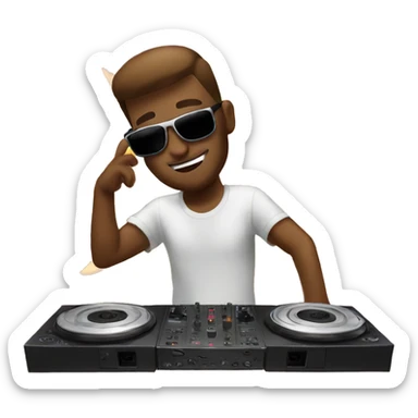 Dj in the mix with the sun behind him sticker