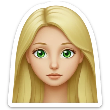Green eyes fair hair girl long hair baby noes  sticker