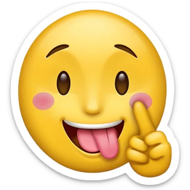 emoji with tongue out to the side and peace sign sticker