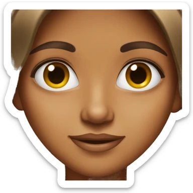 tanned girl with brown eyes and big nose sticker