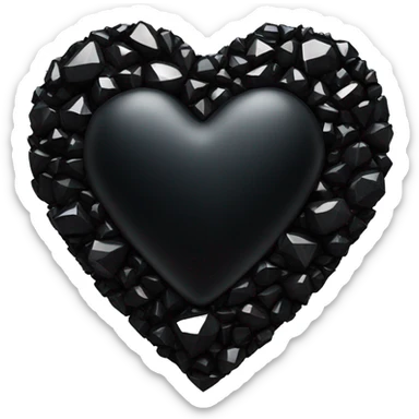 Black gem heart sticker