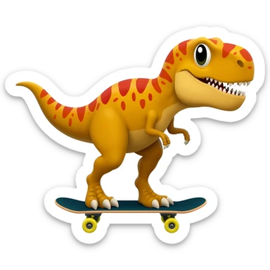 Dinosaur on a skateboard sticker