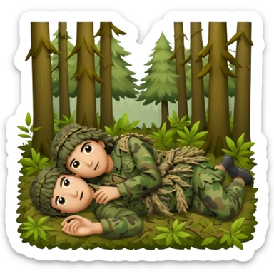 Ghillie suit laying down sticker