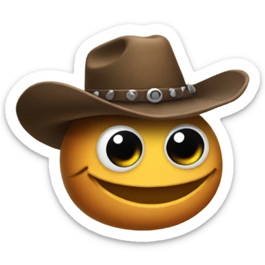 A caterpillar wearing a cowboy hat sticker