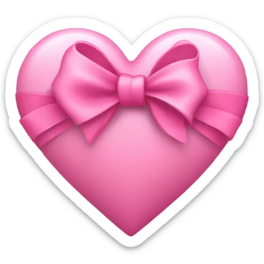 Pink heart with bows  sticker