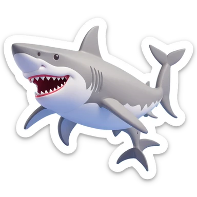 a shark with two legs in front and one leg in the back, all wearing Nike shoes sticker