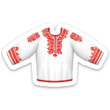  Shirt  vyshyvanka, white with red round embodiary on sleeves sticker