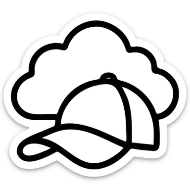 red cap in front of a dark stormcloud, design asset, no text, visually striking, icon style, bold contrast, high contrast sticker