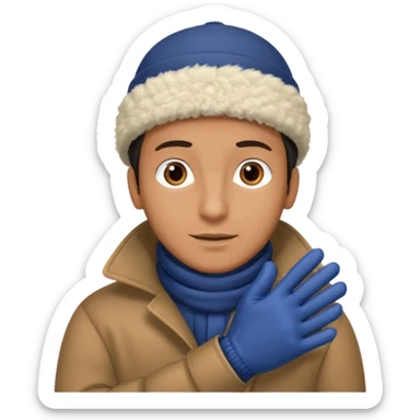 muslim man waiting outside in cold sticker