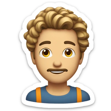 Homem de cabelo branco e curto a ler um jornal em dia de sol sticker