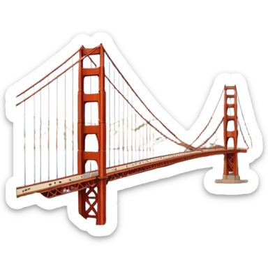 im trying to come up with a classic but still dynamic visual of the golden gate bridge and surrounding hills and the presidio for a work conference. Make it more linear. Include some depth and make it large and rectangular sticker