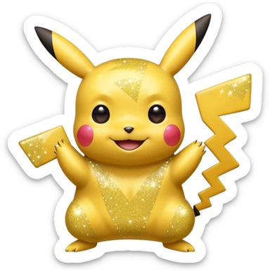 glitter pokemon pikachu sticker