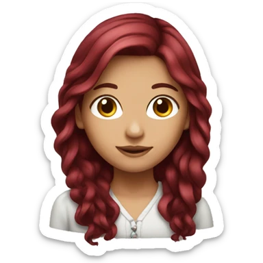 Beautiful burgundy haired girl with long hair sticker