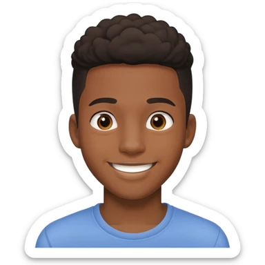 19-year-old Black male with a friendly smile, casual style sticker
