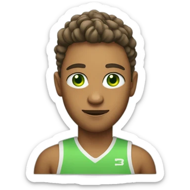 tennis player with green eyes sticker