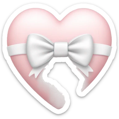 Light pink heart with white bow ￼ sticker
