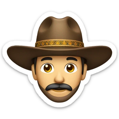Hombre con barba y sombrero de rancho maduro con aspecto delictivo  sticker