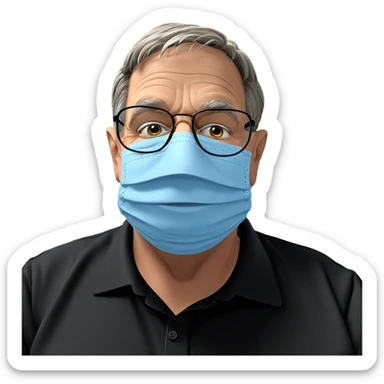 old man in black shirt sticker