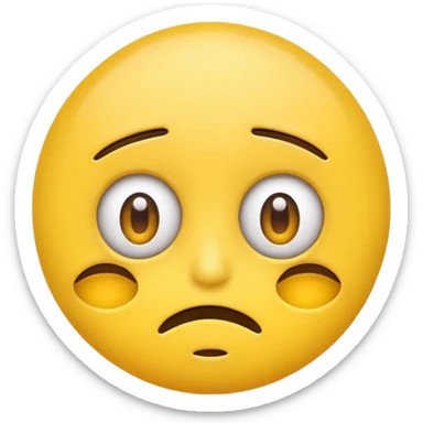 Tired emoji with two different size of eyes sticker