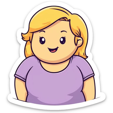 blonde plus size girl with happy expression sticker