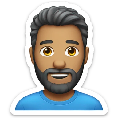 blue shirt with beard guy sticker