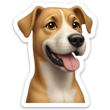 dog with human face sticker