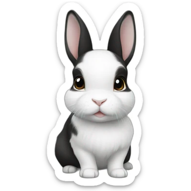black and white mini netherland dwarf sticker