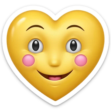 yellow heart with a smiley face and winking eye sticker